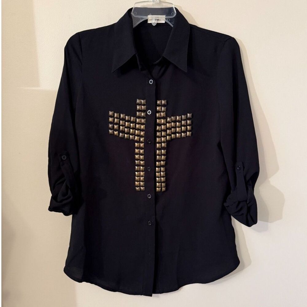 Tobi Women's Studded Button Up Blouse Y2K Size Small